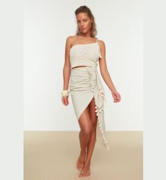 Снимка на Trendyol Beige Woven Linen Look Tassel Beach Skirt