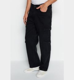 Снимка на Trendyol Black 100% Cotton Wide Cut Cargo Pocket Jeans Loose Jeans