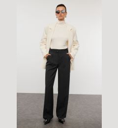 Снимка на Trendyol Black Belt Detailed Wide Leg/Wide Leg Woven Fabric Trousers