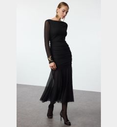 Снимка на Trendyol Black Bodycon Tulle Knit Dress