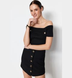 Снимка на Trendyol Black Button Detailed Knitwear Sweater