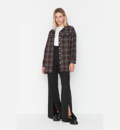 Снимка на Trendyol Black Checkered Tweed Shirt with Two Pockets
