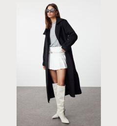 Снимка на Trendyol Black Collar Detailed Oversize Woolen Coat