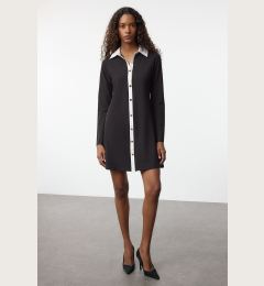 Снимка на Trendyol Black Color Block Button Detailed Mini Knit Dress