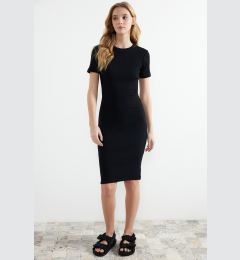 Снимка на Trendyol Black Crew Neck Ribbed Stretchy Knitted Midi Pencil Dress