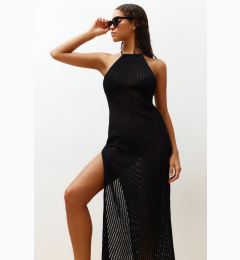 Снимка на Trendyol Black Fitted Maxi Knitwear Backless Beach Dress