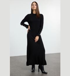Снимка на Trendyol Black Frilled Rib Knit Dress