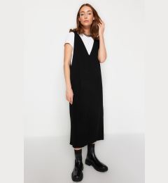 Снимка на Trendyol Black Maxi Knitwear V-Neck Gilet Dress