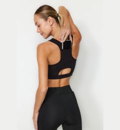 Снимка на Trendyol Black Medium Support/Shaping Knitted Sports Bra with Back Pocket Detail