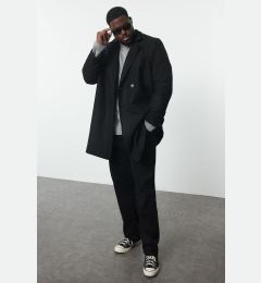 Снимка на Trendyol Black Men's Regular Fit Winter Cashmere Double Breasted Plus Size Coat