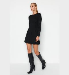 Снимка на Trendyol Black Mini Knitwear Pleated Skirt Detailed Dress