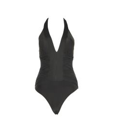 Снимка на Trendyol Black Neck-Bound Textured Swimsuit