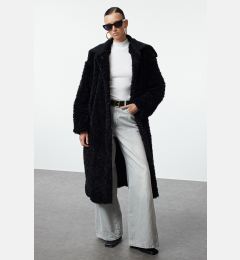 Снимка на Trendyol Black Oversize Plush Coat