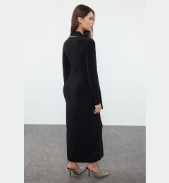Снимка на Trendyol Black Plain Halter Neck Fitted Flexible Maxi Knitted Dress