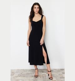 Снимка на Trendyol Black Plain Stretchy Knitted Dress