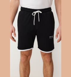 Снимка на Trendyol Black Regular Cut Letter Printed Drawstring Elastic Waist Shorts