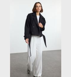 Снимка на Trendyol Black Soft Textured Seasonal Short Oversize Cashmere Jacket Coat