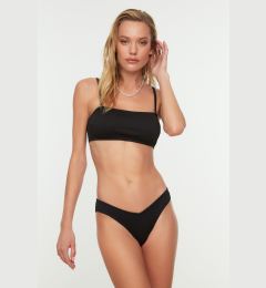 Снимка на Trendyol Black Textured V-Cut Bikini Bottoms