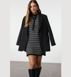Снимка на Trendyol Black Tweed Look Knitwear Mini Dress