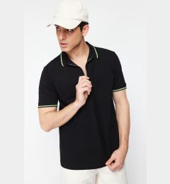 Снимка на Trendyol Black Мъжка редовна/нормална кройка 100% памучна тениска с поло деколте.
