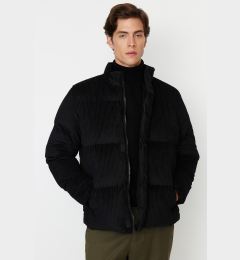 Снимка на Trendyol Black Мъжко палто от рипсено кадифе Regular Fit.
