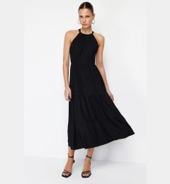 Снимка на Trendyol Black*001 Halter Printed A-Line Maxi Knitted Maxi Dress