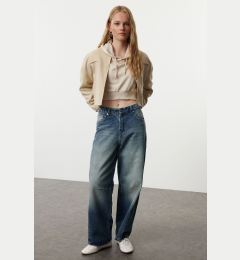 Снимка на Trendyol Blue Faded Effect Vintage High Waist Mega Baggy Barrel Jeans