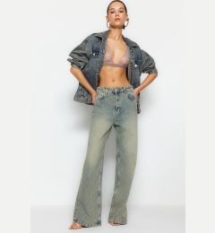 Снимка на Trendyol Blue Faded Effect Vintage Normal Waist Wide Leg Jeans