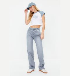Снимка на Trendyol Blue-Grey Low Waist Wide Leg Jeans