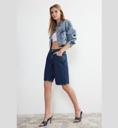 Снимка на Trendyol Blue High Waist Denim Bermuda