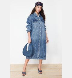 Снимка на Trendyol Blue More Sustainable Denim Trench Coat