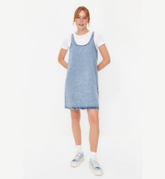 Снимка на Trendyol Blue Oversize Mini Denim Dress