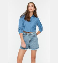 Снимка на Trendyol Blue Ripped Denim Shorts