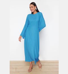 Снимка на Trendyol Blue Spanish Sleeve Crepe/Textured Knit Dress