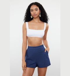 Снимка на Trendyol Blue Woven Linen Blend 100% Cotton Beach Shorts & Bermuda