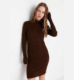 Снимка на Trendyol Brown Mini Knitted Bodycon Dress