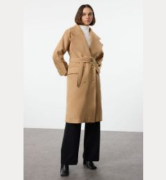 Снимка на Trendyol Camel Belted Foldable Sleeves Regular Wool Trench Coat