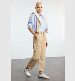 Снимка на Trendyol Camel Cargo Pocket High Waist Barrel Baggy Jeans