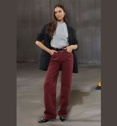 Снимка на Trendyol Claret Red High Waist Wide Leg Jeans