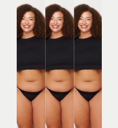 Снимка на Trendyol Curve Black 3-Pack Cotton Plus Size String Panties