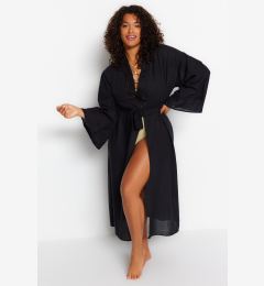 Снимка на Trendyol Curve Black Accessory Detailed Voile Kimono