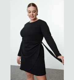 Снимка на Trendyol Curve Black Camisole Knitted Plus Size Dress
