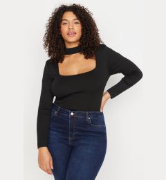 Снимка на Trendyol Curve Black Collar Detailed Body-hugging Knitwear Blouse