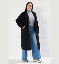 Снимка на Trendyol Curve Black Double Breasted Closure Lined Coat