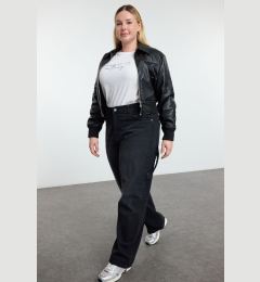 Снимка на Trendyol Curve Black High Waist Straight Denim Pants