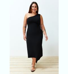 Снимка на Trendyol Curve Black One Shoulder Asymmetric Knitted Dress