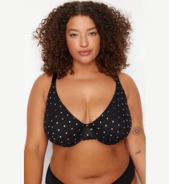 Снимка на Trendyol Curve Black Polka Dot Wire Mesh Plus Size Bra