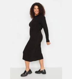 Снимка на Trendyol Curve Black Polo Neck Ribbed Knitwear Dress