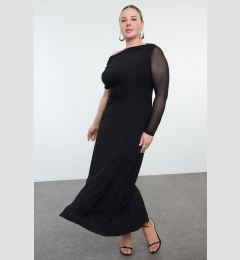 Снимка на Trendyol Curve Black Sandy Knitted Plus Size Dress