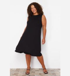 Снимка на Trendyol Curve Black Single Jersey Knitted Plus Size Dress